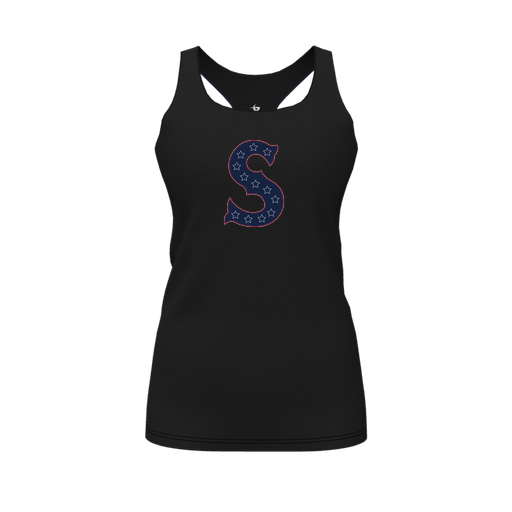 [FT0TRBBK-FYS-LOGO1] Decker Racerback Tank Top (Female Youth S, Black, Logo 1)
