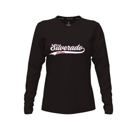 [FTLVCFBK-FYXS-LOGO3] Decker Comfort T-Shirt (Female Youth XS, Black, V Neck, Logo 3, Long Sleeve)