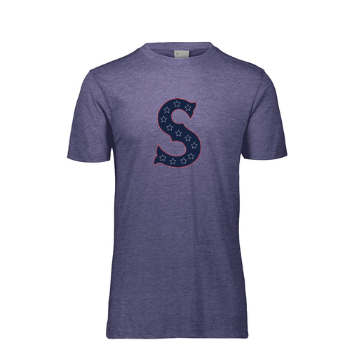 [FTSCUBNV-YS-LOGO1] Decker Youth Tri-Blend T-Shirt - Short Sleeve (Youth S, Navy, Logo 1)