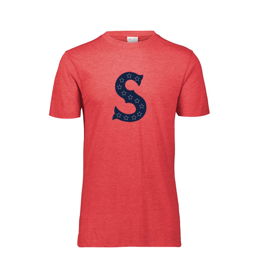 [FTSCUBRD-YS-LOGO1] Decker Youth Tri-Blend T-Shirt - Short Sleeve (Youth S, Red, Logo 1)