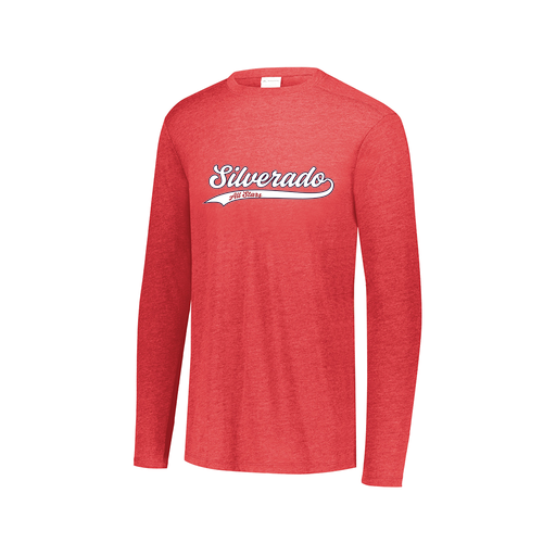 [FTLCUBRD-AXS-LOGO3] Decker Men's Tri-Blend T-Shirt - Long Sleeve (Adult XS, Red, Logo 3)