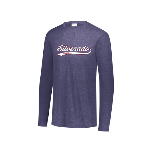 [FTLCUBNV-YS-LOGO3] Decker Youth Tri-Blend T-Shirt - Long Sleeve (Youth S, Navy, Logo 3)