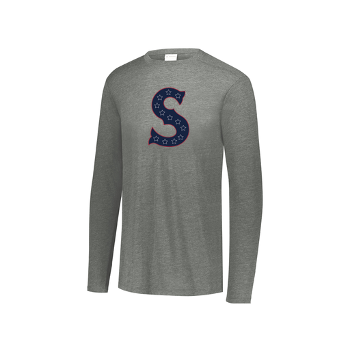 [FTLCUBGY-YS-LOGO1] Decker Youth Tri-Blend T-Shirt - Long Sleeve (Youth S, Gray, Logo 1)